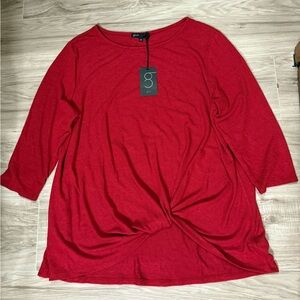 Gibson Women's Long Sleeve Blouse Size XXL Color Red New with Tags